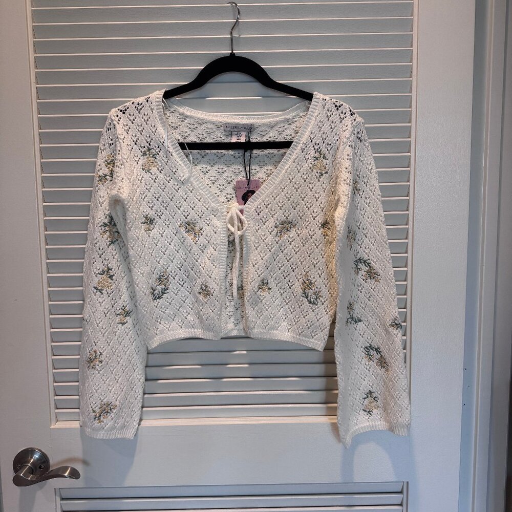 Sincerely Jules for Bandier Women's White and Cream Cardigan